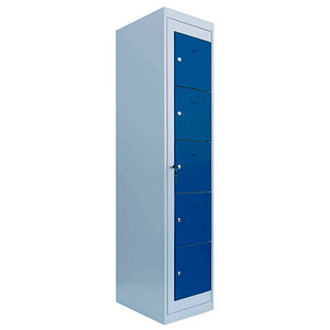 4061815521285 - Schließfachschrank enzianblau lichtgrau 526051 5 Schließfächer 400 x 500 x 1800 cm 4061815521285 LÜLLMANN