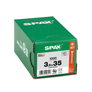 4003530106446 - Spax - Universalschraube 35 x 35 mm 1000 Stück Vollgewinde Senkkopf t-star plus T20 4CUT wirox - 1191010350355