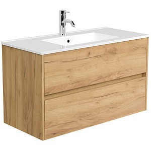 4251982679111 - POSSEIK Waschbecken mit Unterschrank LIMES 100 eiche gold 1000 x 465 x 585 cm
