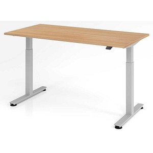 4032062163795 - Sitz-Steh-Schreibtisch VXMST16 E S elektrisch höhenverstellbar 72-119cm (H) 160cmx80cm (BxT) rechteckig eiche   Silber 40320