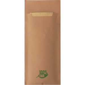 4002911881903 - Bestecktaschen 20x85 cm braun 100% fair mit naturfarbener Serviette 520 Stk 4002911881903 - Bestecktaschen 20x85 cm braun 100% fair mit naturfarbener Serviette 520 Stk
