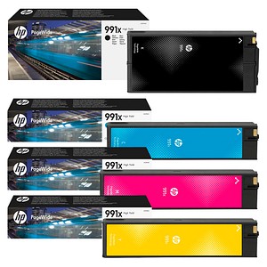 HP 991X(M0K02AE/M0J90AE/M0J94AE/M0J98AE) schwarz, cyan, magenta, gelb Druckerpatronen, 4er-Set