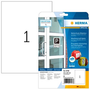 4008705107983 - 20 HERMA wetterfeste Etiketten weiß 2100 mm x 2970 cm