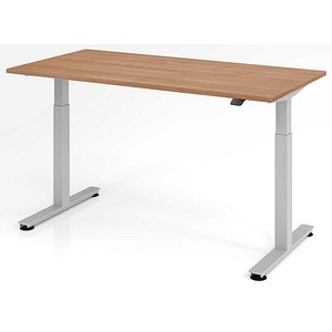 4032062151945 - Sitz-Steh-Schreibtisch VXMST16 N S elektrisch höhenverstellbar 72-119cm (H) 160cmx80cm (BxT) rechteckig nussbaum   Silber 40