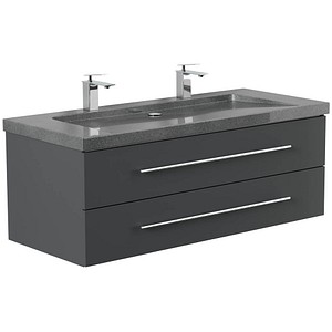 POSSEIK Waschbecken mit Unterschrank YAMO 130 grafit 130,0 x 45,0 x 50,0 cm