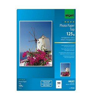 4004360996863 - Fotopapier Top IP 664 A4 für Inkjet 125g hochweiß hochglänzend einseitig bedruckbar 4004360996863 100 Blatt