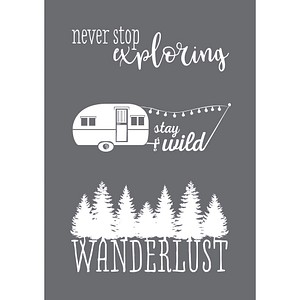 Rayher Siebdruckschablone Wanderlust grau
