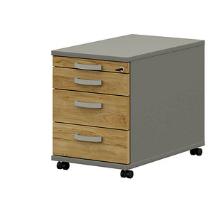 4059484230638 - röhr Techno Rollcontainer grau hickory-eiche 4 Auszüge 430 x 600 x 544 cm 4059484230638 - röhr Techno Rollcontainer grau hickory-eiche 4 Auszüge 430 x 600 x 544 cm