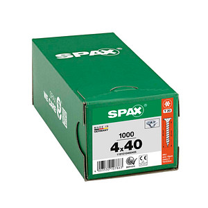 4003530107863 - Universalschraube 4 x 40 mm 1000 Stück Vollgewinde Senkkopf t-star plus T20 4CUT wirox - 1191010400405 - Spax