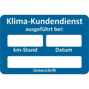 4052301105065 - Aufkleber Klima-Kundendienst ausgeführt bei blau weiß 250 St