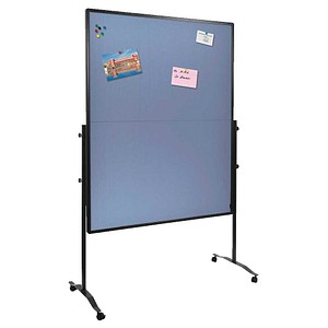 8713797091169 - PREMIUM PLUS Filz Pinnwand Magnetisch Freistehend 126 (B) x 58 (T) x 196 (H) cm Aluminium Blau Grau