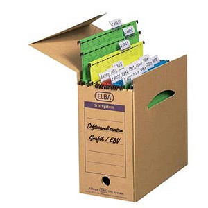 6 ELBA Archivboxen tric system braun 16,0 x 34,1 x 31,5 cm