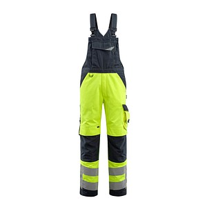 5711074280063 - MASCOT® unisex Warnschutz-Latzhose Newcastle gelb schwarzblau Größe 25