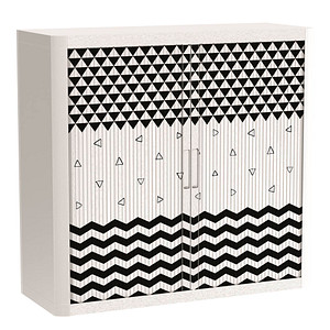 PAPERFLOW easyOffice Black & White Rollladenschrank 60436 2 Fachböden 110,0 x 41,5 x 104,0 cm