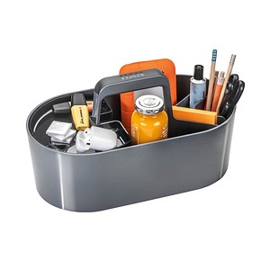 4012473120020 - Toolbox Loft tragbar mit 4 Fächern herausnehmbare Ablageschale B 330 x T 179 x H 175 mm Kunststoff granitgrau 4012473120020 - Toolbox Loft tragbar mit 4 Fächern herausnehmbare Ablageschale B 330 x T 179 x H 175 mm Kunststoff granitgrau
