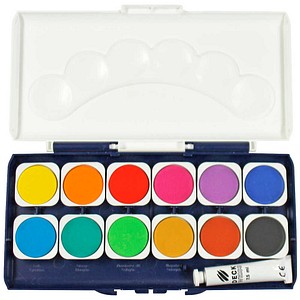 9004546399223 - Farbkasten 12er + Deckweiß u Pinsel 9004546399223 DONAU 5320100