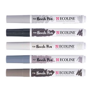 Talens ECOLINE® Brush-Pens silber, 5 St.