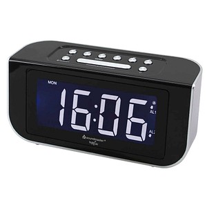 Soundmaster FUR4005 sw/si Funkuhrenradio UKW/MW,Datumanzeige,dimmbar,2 Weckzeiten