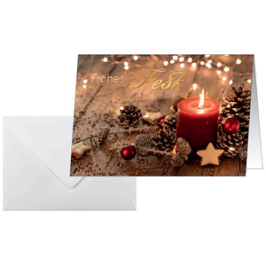 4004360777998 - 10 SIGEL Weihnachtskarten Red Christmas Candle DIN A6 4004360777998 10 Stück