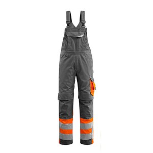 5711074290284 - MASCOT® unisex Warnschutz-Latzhose Sunderland dunkelanthrazit orange Größe 25