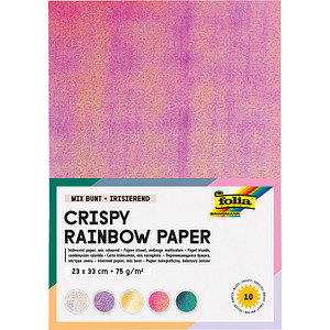 folia Tonpapier Crispy Rainbow Paper farbsortiert 75 g/qm 10 Blatt