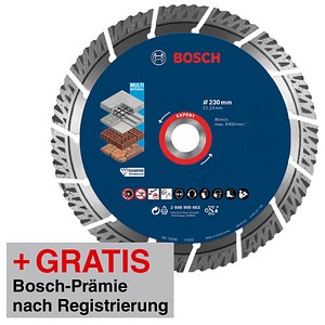 4059952539980 - 2608900663 EXPERT MultiMaterial Diamanttrennscheibe Durchmesser 230 mm Bohrungs-Ø 2223 mm Stein Beton Ziegel 1 St 4059952539980 - 2608900663 EXPERT MultiMaterial Diamanttrennscheibe Durchmesser 230 mm Bohrungs-Ø 2223 mm Stein Beton Ziegel 1 St