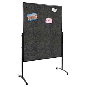 8713797091190 - PREMIUM PLUS Filz Pinnwand Magnetisch Freistehend 126 (B) x 58 (T) x 196 (H) cm Aluminium Anthrazit