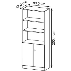 4032062126677 - Regalschrank Haziender V6770 W W SG weiß 3 Fachböden 800 x 420 x 2004 cm