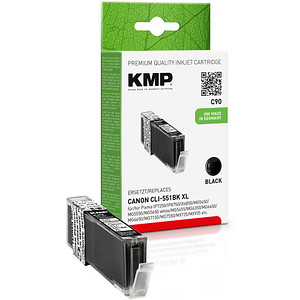 KMP C90  schwarz Druckerpatrone kompatibel zu Canon CLI-551 XL BK