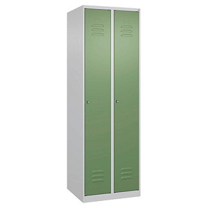 4067521364246 - Spind Classic Plus lichtgrau resedagrün 080000-20-S10019 2 Schließfächer 600 x 500 x 1850 cm 4067521364246 C+P-Möbel