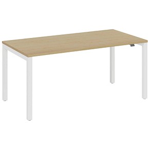 4260672333721 - fm Catro Schreibtisch akazie verkehrsweiß rechteckig 4-Fuß-Gestell weiß 2000 x 800 cm