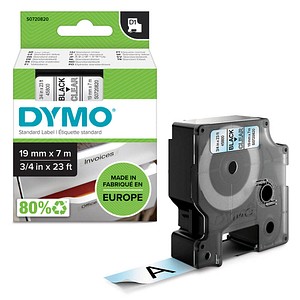 DYMO Beschriftungsband D1 S0720820, 19 mm schwarz auf transparent DYMO Beschriftungsband D1 S0720820, 19 mm schwarz auf transparent