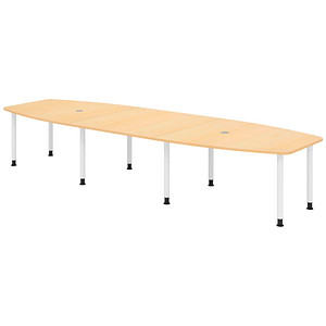 4032062316054 - HAMMERBACHER Konferenztisch KT40C ahorn Tonnenform Rundrohr grau 4000 x 850 1300 x 720 - 740 cm 4032062316054 - HAMMERBACHER Konferenztisch KT40C ahorn Tonnenform Rundrohr grau 4000 x 850 1300 x 720 - 740 cm