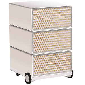 PAPERFLOW easyBox Classic Chic Rollcontainer weiß, bunt 62407 4 Auszüge 39,0 x 43,6 x 64,2 cm