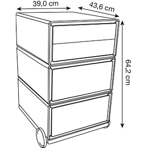 3660141962147 - easyBox Colour Rollcontainer weiß bunt 60123 4 Auszüge 390 x 436 x 642 cm