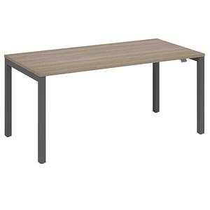 4260672333356 - fm Catro Schreibtisch eiche anthrazit metallic rechteckig 4-Fuß-Gestell grau 1400 x 800 cm