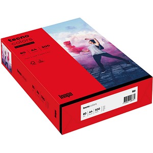 tecno Kopierpapier colors intensivrot DIN A4 80 g/qm 500 Blatt