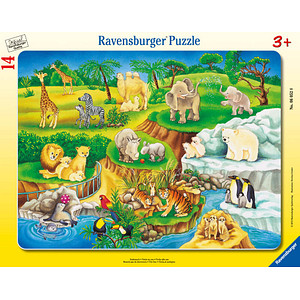 4005556060528 - Rahmenpuzzle Zoobesuch 14 Teile