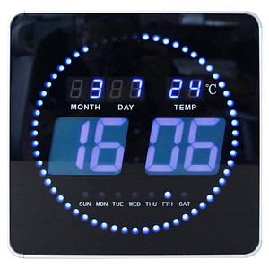 3595560029648 - UNiLUX LED-Wanduhr FLO LED mit Datum Temperatur schwarz 3595560029648 - UNiLUX LED-Wanduhr FLO LED mit Datum Temperatur schwarz