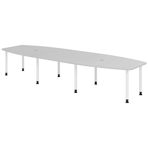 4032062316085 - HAMMERBACHER Konferenztisch KT40C lichtgrau Tonnenform Rundrohr grau 4000 x 850 1300 x 720 - 740 cm 4032062316085 - HAMMERBACHER Konferenztisch KT40C lichtgrau Tonnenform Rundrohr grau 4000 x 850 1300 x 720 - 740 cm