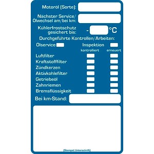 4052301105126 - Aufkleber Inspektion blau weiß 250 St