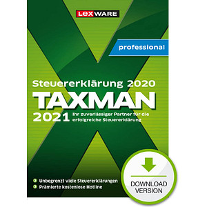 9783648147412 - LEXWARE TAXMAN professional 2021 (für das Steuerjahr 2020) Software Vollversion (Download-Link)