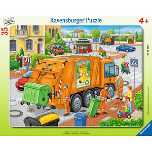 4005556063468 - Ravensburger Kinderpuzzle - 06346 Müllabfuhr - Rahmenpuzzle für Kinder ab 4 Jahren mit 35 Teilen