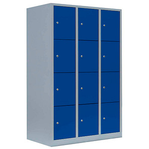 4061815519596 - Schließfachschrank enzianblau lichtgrau 523431 12 Schließfächer 1185 x 500 x 1800 cm 4061815519596 LÜLLMANN