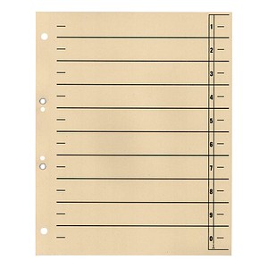 4018924956088 - Trennblätter DIN A4 0-9 chamois 230 g m² 100 Blatt