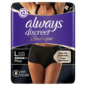 8001841543710 - always - Höschen Discreet Boutique Größe L 9 Stück in Schwarz 8 St Inkontinenzslip