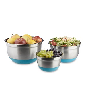 4052025969240 - Schüssel-Set silber blau 3-tlg 4052025969240 relaxdays 3 Stück 4052025969240 - Schüssel-Set silber blau 3-tlg 4052025969240 relaxdays 3 Stück