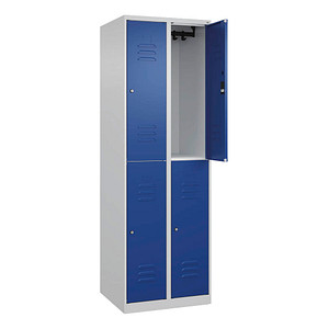 4067521372128 - Spind Classic Plus lichtgrau enzianblau 080300-20-S10055 4 Schließfächer 600 x 500 x 1850 cm 4067521372128 C+P-Möbel