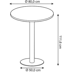 4032062166611 - Stehtisch Ø 800 mm 1116 mm hoch Gestell verchromt Platte lichtgrau 4032062166611 - Stehtisch Ø 800 mm 1116 mm hoch Gestell verchromt Platte lichtgrau