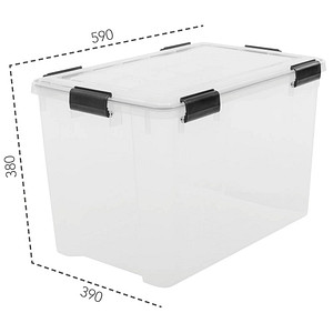 8716382207877 - Aufbewahrungsbox Water Proof 6166 außen 39x59x38cm Polypropylen transparent schwarz 8716382207877 IRIS Ohyama